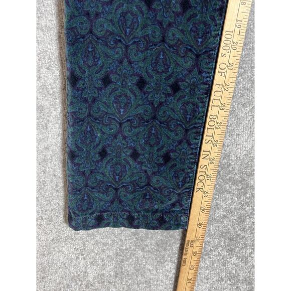 Croft & Barrow Paisley Print Corduroy Jeans Womens Size 8 Stretch Pockets - Picture 6 of 7